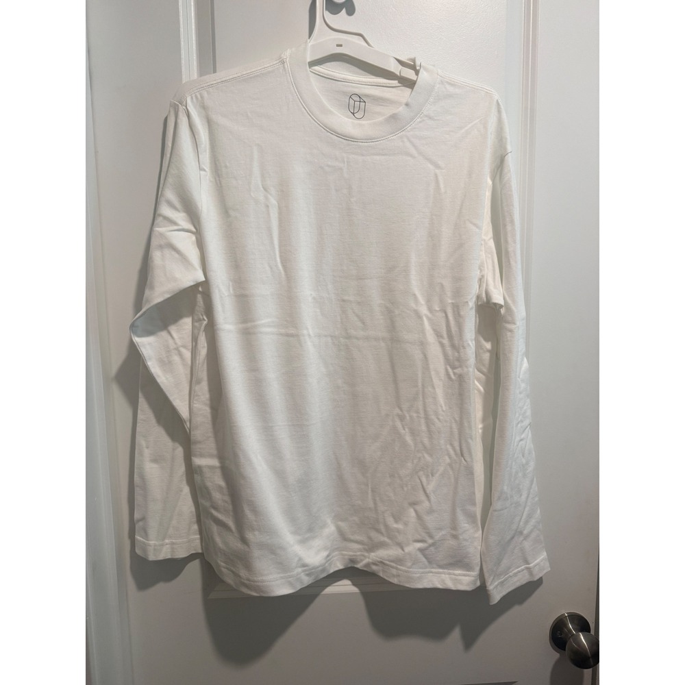 Original Use Mens Long Sleeve Crewneck T-Shirt White 100% Cotton Medium NEW